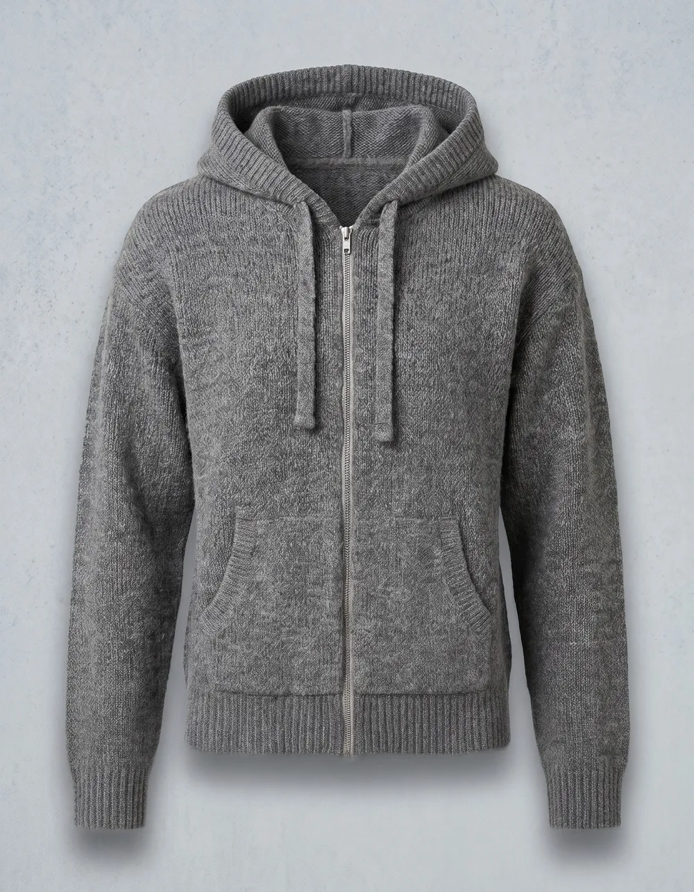 Knit Hoodie — Chunky Knit Full-Zip Hoodie